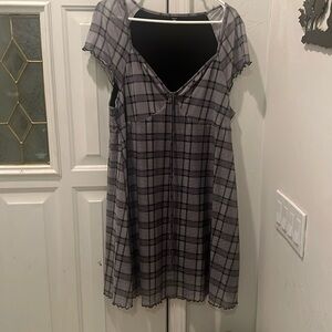 Swear Plus Plaid print knot front dress